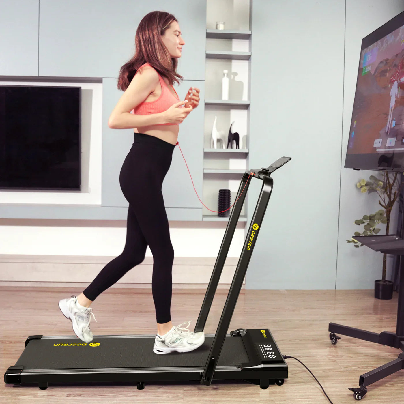 DeerRun A5 Pro Smart 2 in 1 Folding Treadmill with Handrail- 2025 New Upgrade