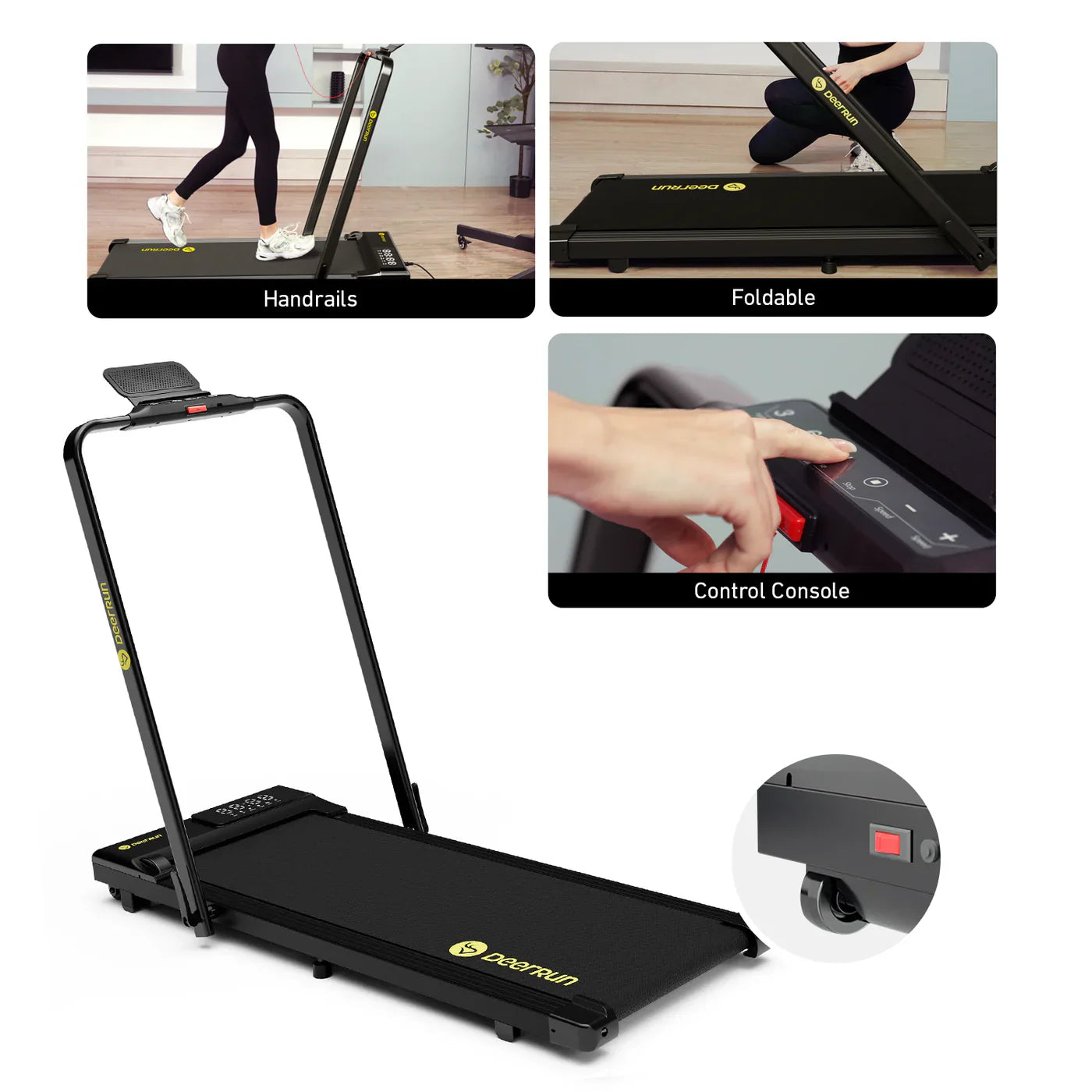 DeerRun A5 Pro Smart 2 in 1 Folding Treadmill with Handrail- 2025 New Upgrade