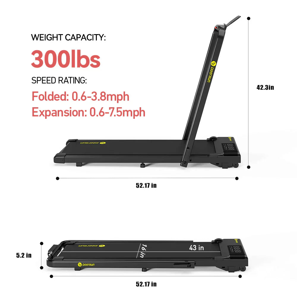 DeerRun A5 Pro Smart 2 in 1 Folding Treadmill with Handrail- 2025 New Upgrade